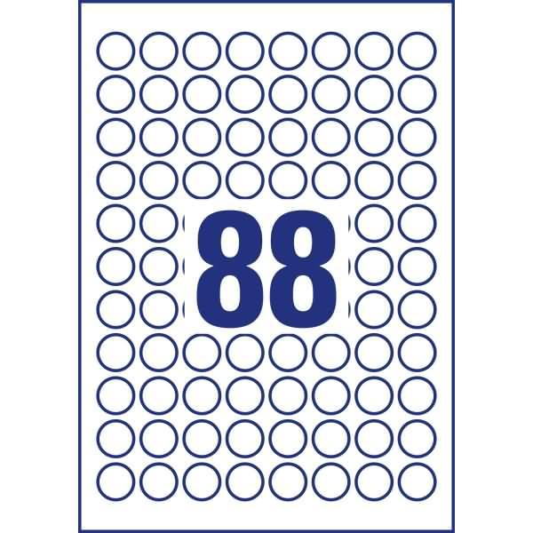 Productafbeelding Avery Zweckform identificatie-etiketten, diameter: 20 mm rond, permanente kleefstof, papier ongestreken