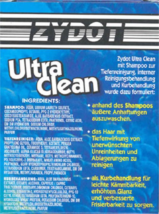 Energie-Label Zydot Ultra Clean (Flüssiges Shampoo)