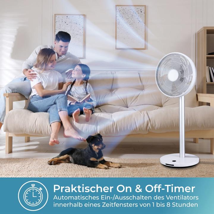 Image du produit KLAMER Silent Ventilator mit Fernbedienung, 12 Geschwindigkeitsstufen, autom. 90° Oszillation (57.90 dB)