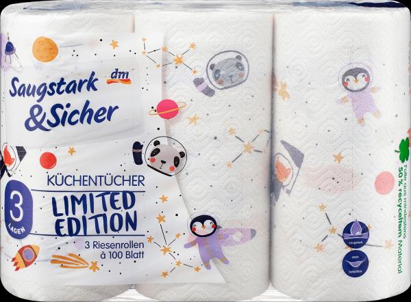 Actual product image dm Saugstark&Sicher Kitchen roll design 3-ply (3x100 sheets)