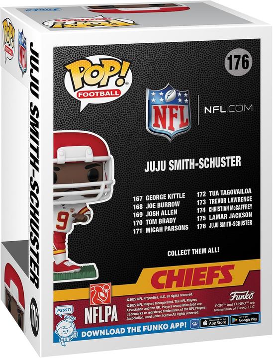 Actual product image Funko NFL-POP! Sports Vinyl Figure Chiefs - JuJu Smith-Schuster (Away) 9 cm
