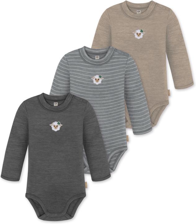 Normani 3er Pack Baby Merino Langarmbody „Tuai" - 9403