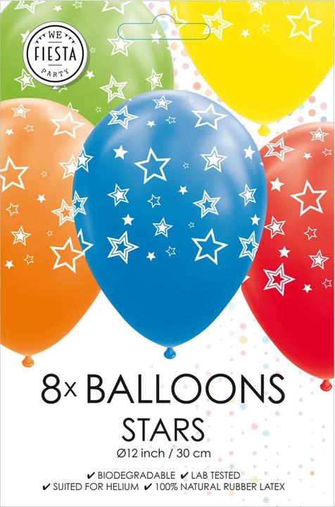 Produktbild Globos Europe Luftballons Sterne Mix Farben 30cm, 8St. (8 x)