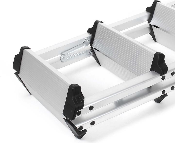 Actual product image Wiltec XPOtool 2-Sided Aluminium Folding Ladder 73cm up to 150kg with 2x3 Non-Slip Steps and Rubber Feet (Folding step, 56.50 cm)
