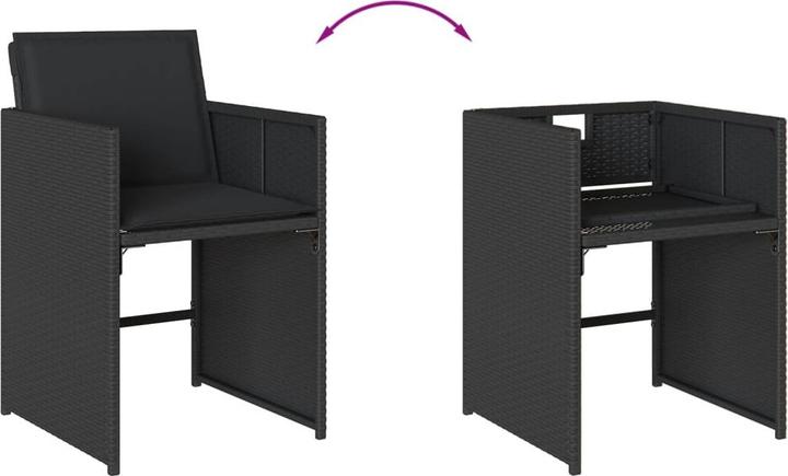 Produktbild VidaXL Gartenmöbel Essgruppe Gartengarnitur Sitzgruppe 15tlg Schwarz Poly Rattan (275 cm)
