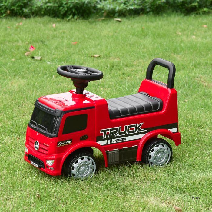 Immagine prodotto Swisshandel24 Auto cavalcabile per bambini Mercedes ANTOS in stile camioncino con luci per bambini dai 12 anni in