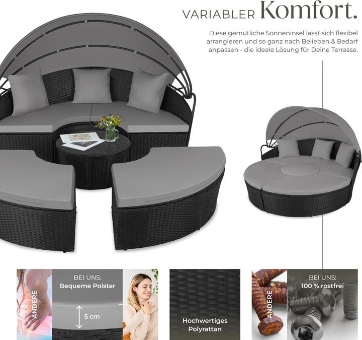 Produktbild tectake Rattan Sonneninsel Santorin