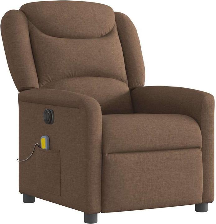 VidaXL Massagesessel Elektrisch Braun Stoff