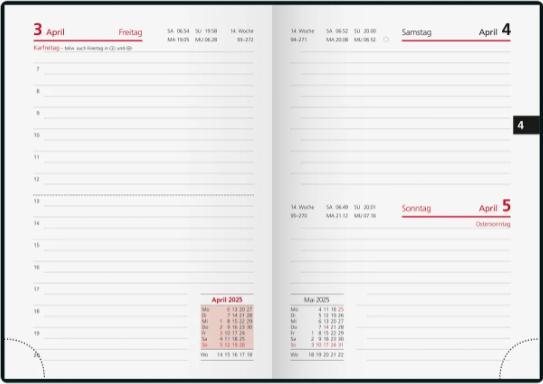 Produktbild Simplex Tagesagenda Technik III Positiv Vibes 2025 (A6, Deutsch)