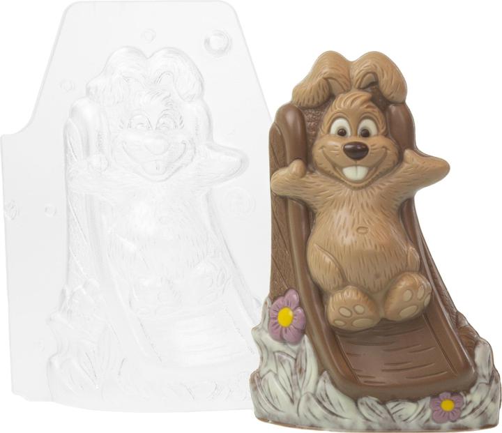 Image du produit miniSchoggi Moule à chocolat Lapin de Pâques sur toboggan