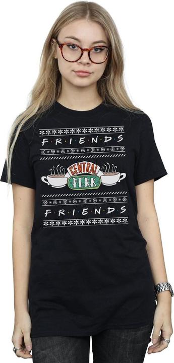 Actual product image Friends Womens/Ladies Fair Isle Central Perk Cotton Boyfriend T-Shirt (S)