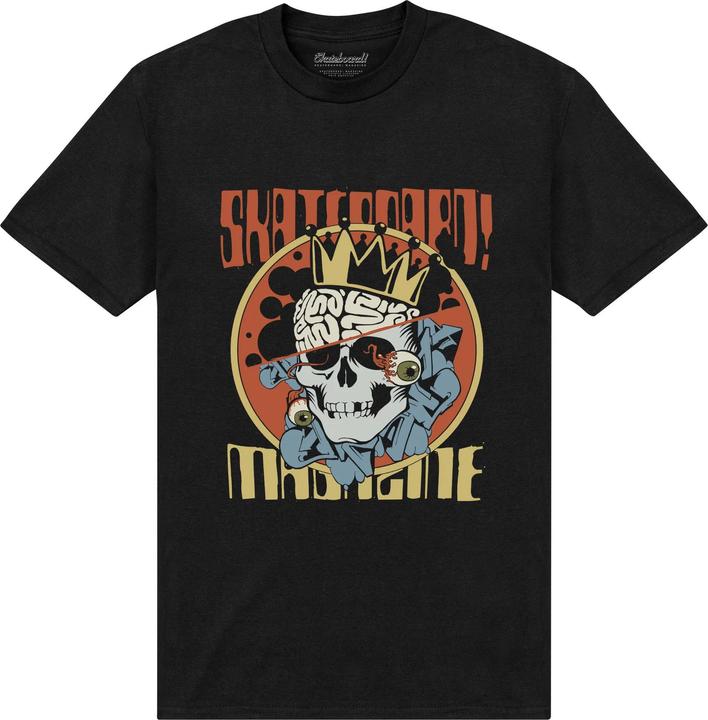 Actual product image Skateboard Unisex Adult Magazine Skull T-Shirt (L)