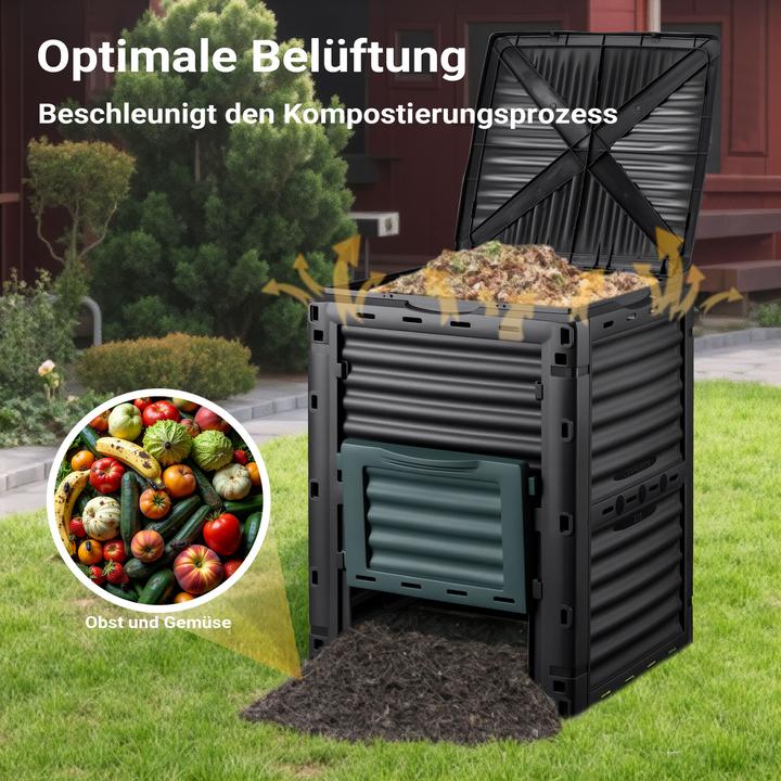 Immagine prodotto Wiltec Compostiera da giardino 300l Compostiera 61x61x82cm Compostiera rapida (300 l)