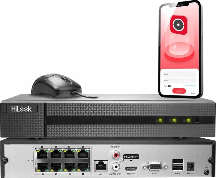 Produktbild Hikvision Netzwerk-Videorekorder HILOOK NVR-8CH-4MP/8P Schwarz (Netzwerk Videorecorder (NVR))