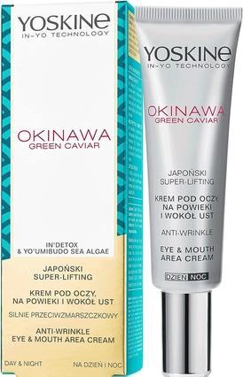 Yoskine Crema occhi e labbra al caviale verde di Okinawa 15ml (15 ml, Notte, Giorno)