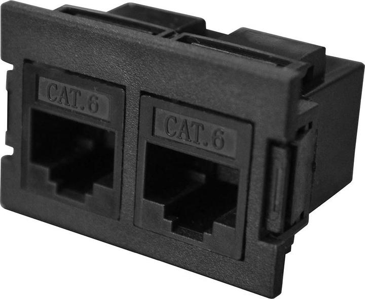 Actual product image Plenty 2 ports CAT6 module for desktop power distribution unit