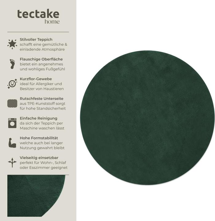 Actual product image tectake Short pile carpet Soft Zone (120 x 120 cm)