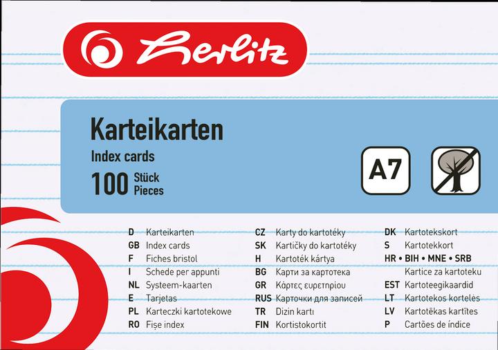Energie-Label Herlitz Karteikarten (A7, 170 g/m², 100 x)