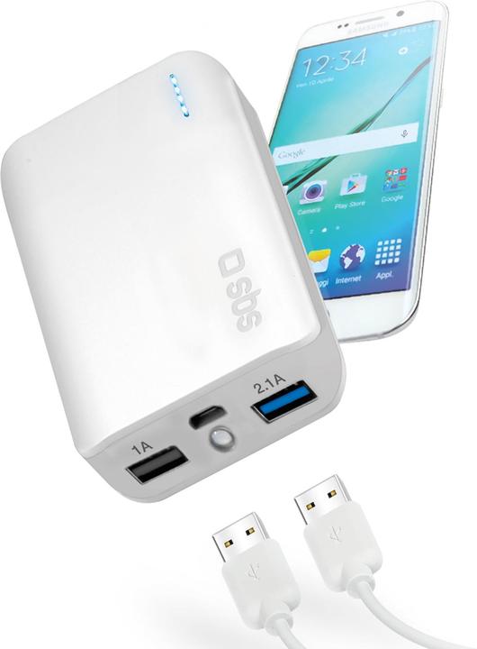Produktbild SBS Powerbank mit Schnellladung und 10000 mAh (10000 mAh, 37 Wh)