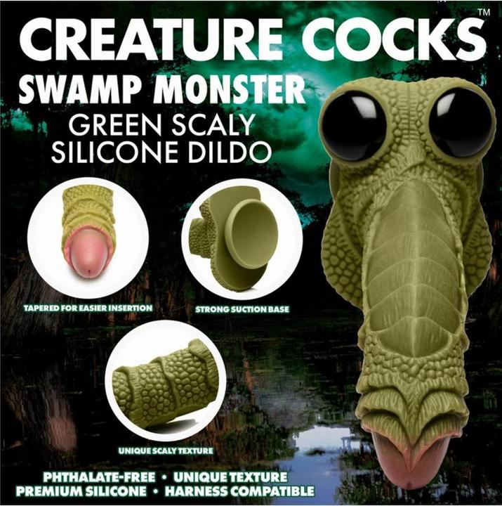 Image du produit Creature Cocks Swamp Monster Scaly Silicone Dildo - Black