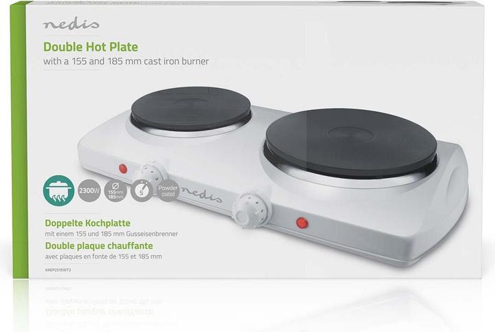 Produktbild Nedis Elektro-Heizplatte | Kpchzone: 2 | 2300 W | Überhitzungsschutz | Weiss
