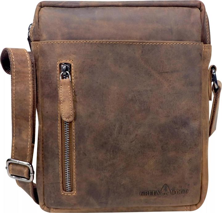 Image du produit Greenwood Herrentasche Echtleder 12 Zoll Dan Vintage Look Khaki No.17