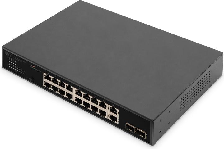 Produktbild Digitus 16+2 Port 10/100/1000 Mbps + 2 Gigabit SFP PoE Switch (18 Ports)