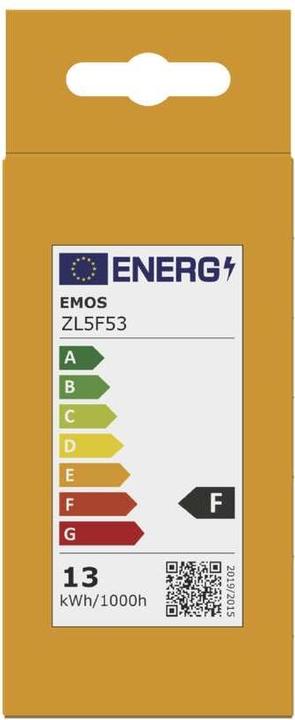 Label énergétique Emos Lampe LED Basic A60 / E27 / 12,4 W (75 W) / 1055 lm / Blanc neutre (E27, 12.40 W, 1055 lm, 1 x, F)