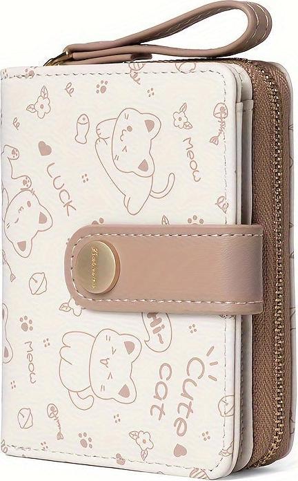 Produktbild Only-Bags.Store Cat Pattern Short Wallet, Clutch Sweet Coin Purse, Mini Credit Card Purse