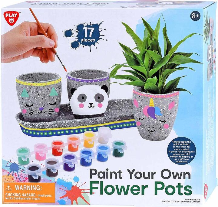 Immagine prodotto Play Dipingi i tuoi vasi da fiori in cemento, 17 pezzi.