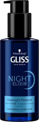 Schwarzkopf Gliss Night Elixir Moisture Moisturizing No-Rinse Night Treatment For Normal And Dry Hair 100Ml (100 ml)
