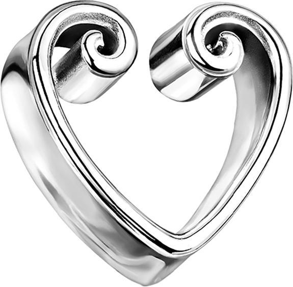 Immagine prodotto Star Piercing Tunnel svasato in argento Cuore Vintage (senza ottone, Acciaio chirurgico 316L)