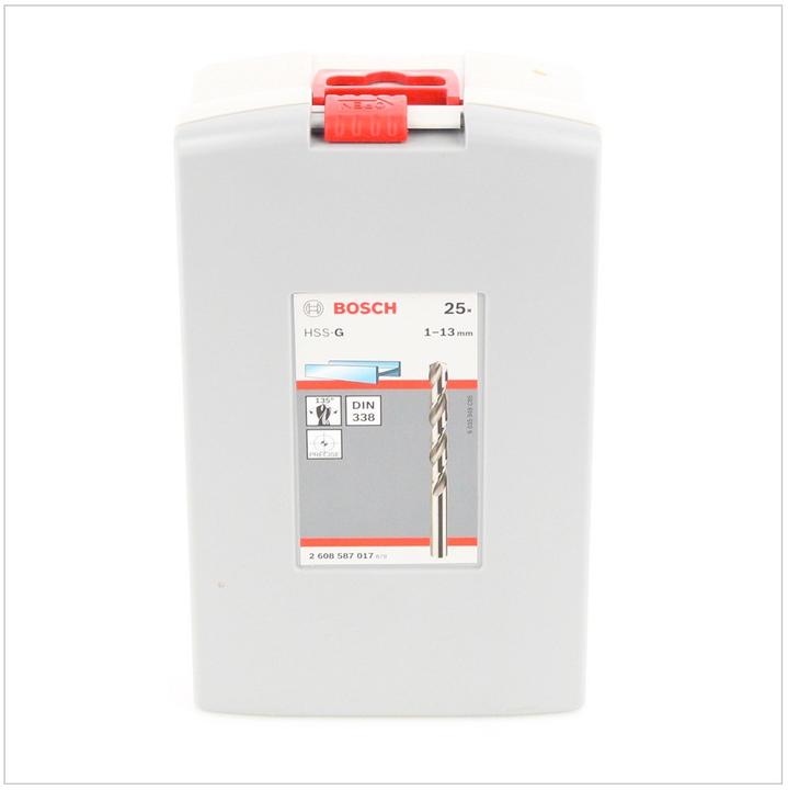Immagine prodotto Bosch Professional Zubehör Set di punte elicoidali PRO Metal HSS-G, 25 pezzi. (6 mm, 12 mm, 1 mm, 6,5 mm, 5,5 mm, 10 mm, 10,5 mm, 12,5 mm, 1,5 mm, 7 mm, 11 mm, 3 mm, 5 mm, 8,5 mm, 11,5 mm, 8 mm, 2,5 mm, 9 mm, 3,5 mm, 4,5 mm, 2 mm, 7,5 mm, 13 mm, 9,5 mm, 4 mm)