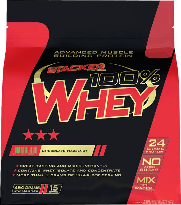 Produktbild Stackers 100% Whey (Schokolade-Haselnuss, 454 g)