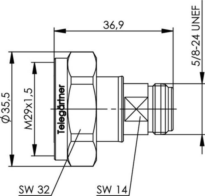 Actual product image Telegärtner Coax adapter 7-16 DIN plug