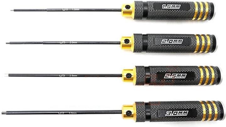 Yeah Racing Set di chiavi esagonali 1.5, 2.0, 2.5, 3.0mm in acciaio duro (Chiave a brugola)