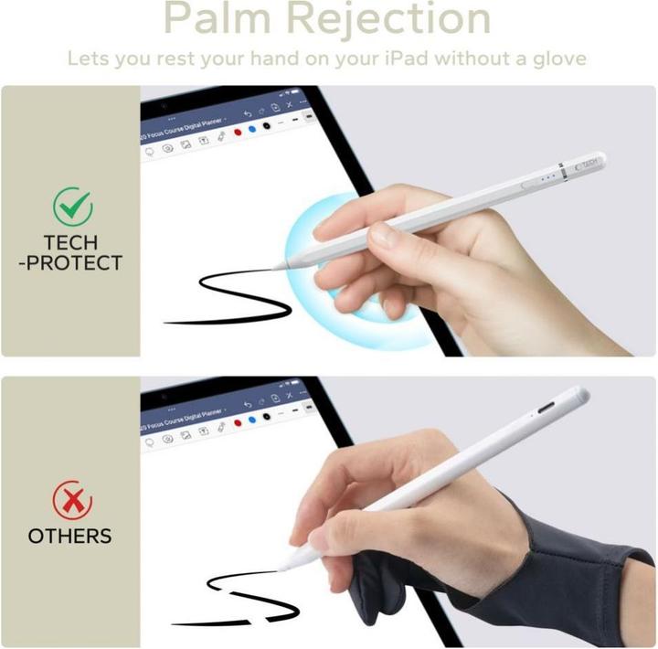 Image du produit Tech-Protect Stylet magnétique numérique 3 Magnetic Pen pour tablette iPad - Blanc
