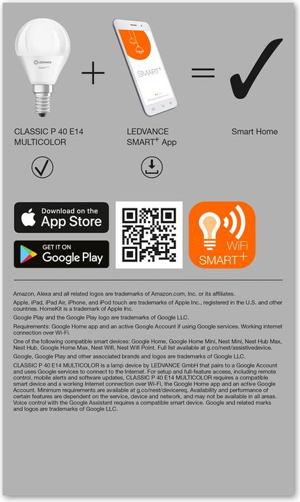 Produktbild Ledvance Smart+ Wifi Mini Bulb (E14, 5 W, 470 lm, 1 x, F)
