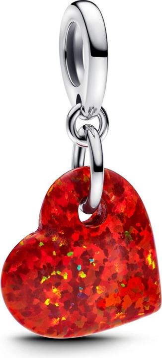 Produktbild Pandora Opalescent Red Heart Dangle Charm (Sterling Silber 925)