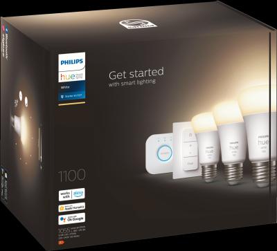 Produktbild Philips Hue White Starter Set (E27, 9.50 W, 1055 lm, 3 x, F)