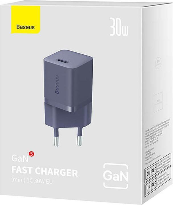 Actual product image Baseus Mini wall charger GaN5 30W (purple) (30 W)