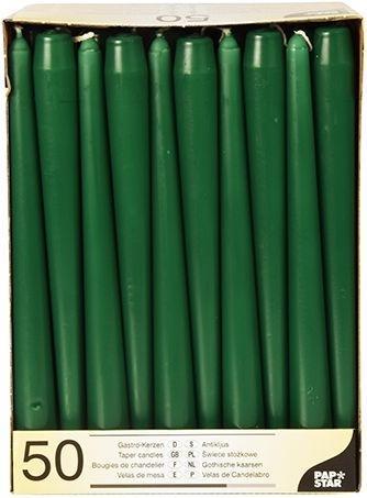 Actual product image Papstar Candlestick candles, 22 mm, dark green, pack of 50 Diameter: 22 mm, height: 250 mm, burning time: (50 pcs.)