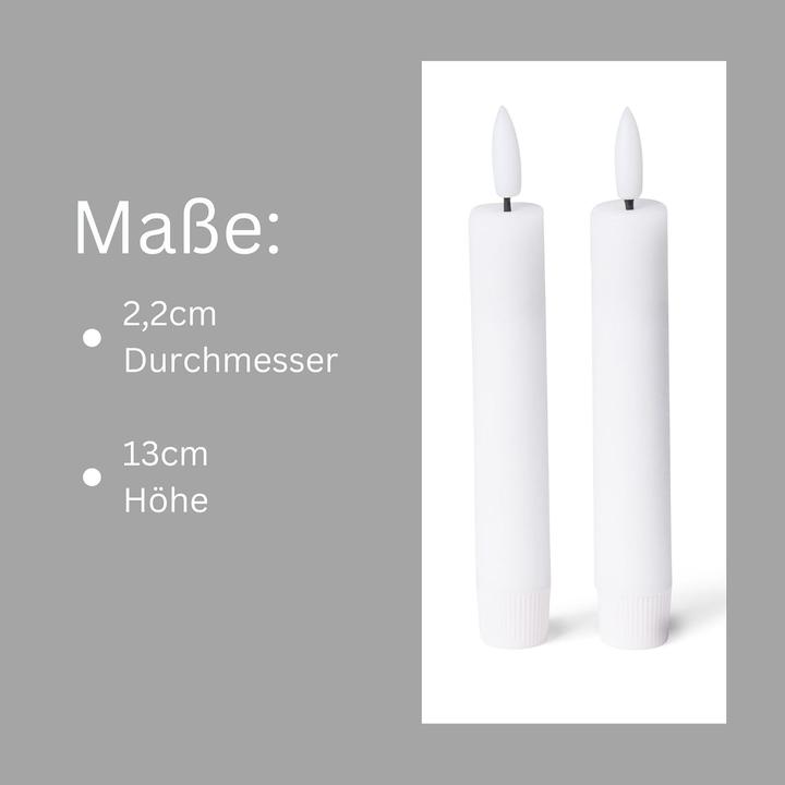 Actual product image Novaliv White LED Stick Candle with Timer Function Set of 6 - Stick Candle LED Moving Flame Timer - 12,5cm (6 x)