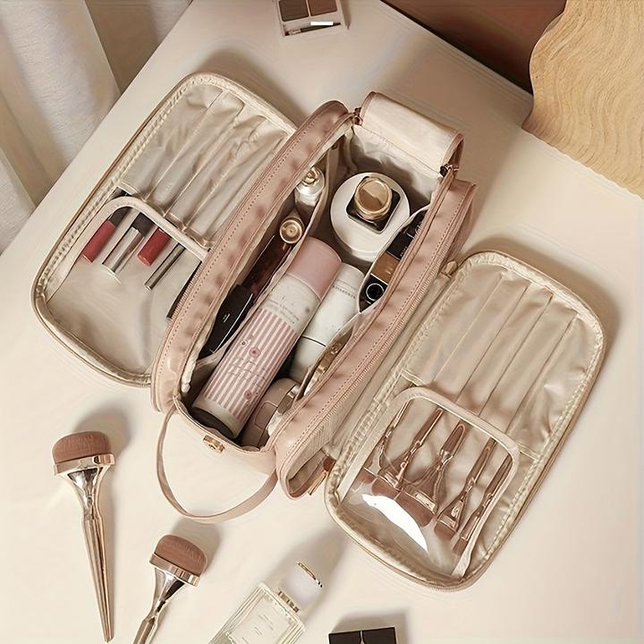 Image du produit Only-Bags.Store Trousse de toilette en similicuir de grande capacité - imperméable, antisalissante et