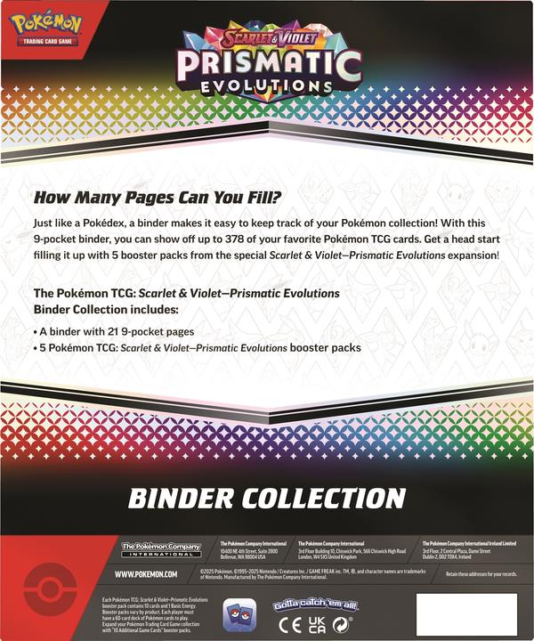 Image du produit Pokémon Collection Prismatic Evolutions Binder (Anglais, Affichage du booster)