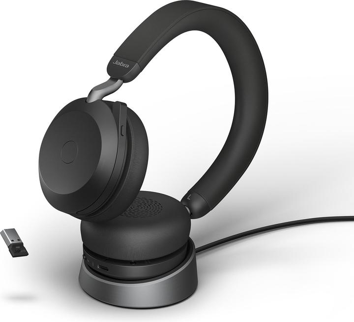 Jabra Evolve2 75 MS Stereo + Ladestation (Kabellos, USB-A)