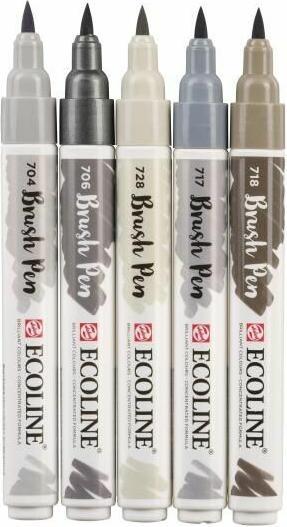 Actual product image Talens Ecoline Brush Pen (Multicoloured, White, 5 x)
