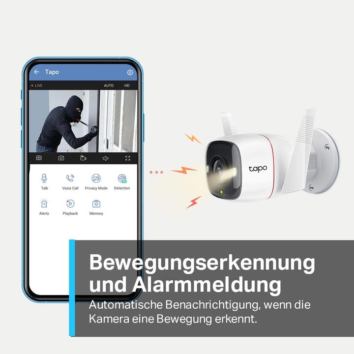 Produktbild TP-Link Tapo C320WS 4MP QHD Outdoor Kamera MicroSD (2560 x 1440 Pixels)