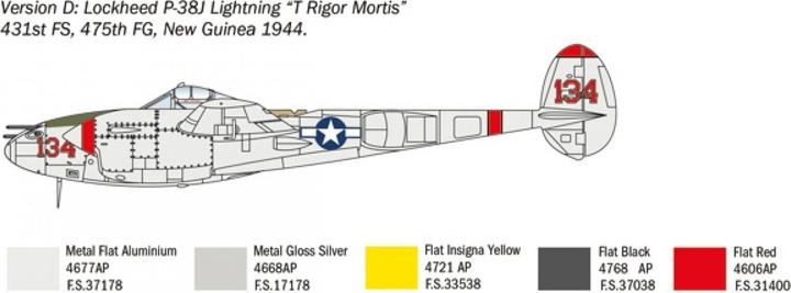 Actual product image Italeri 1:72 US P-38J Lightning