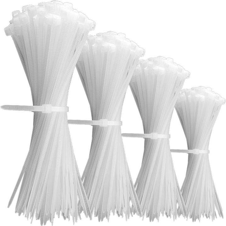 Produktbild Offgridtec Kabelbinder 200 Stk. weiss Nylon UV-Beständig Verschiedene Längen 100mm 150mm 200mm 300mm (300 mm)